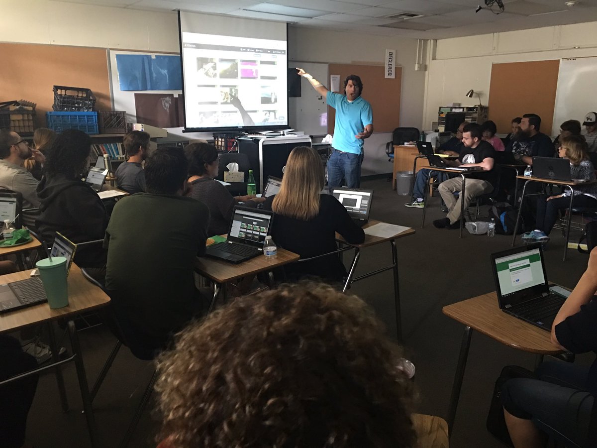Standing room only 4 <a href="/mrdeclercq/">adam declercq</a> presenting on supporting student learning with <a href="/WeVideo/">WeVideo</a> and <a href="/EDpuzzle/">Edpuzzle</a> at #bptechacademy. #CantWaitTillFall
