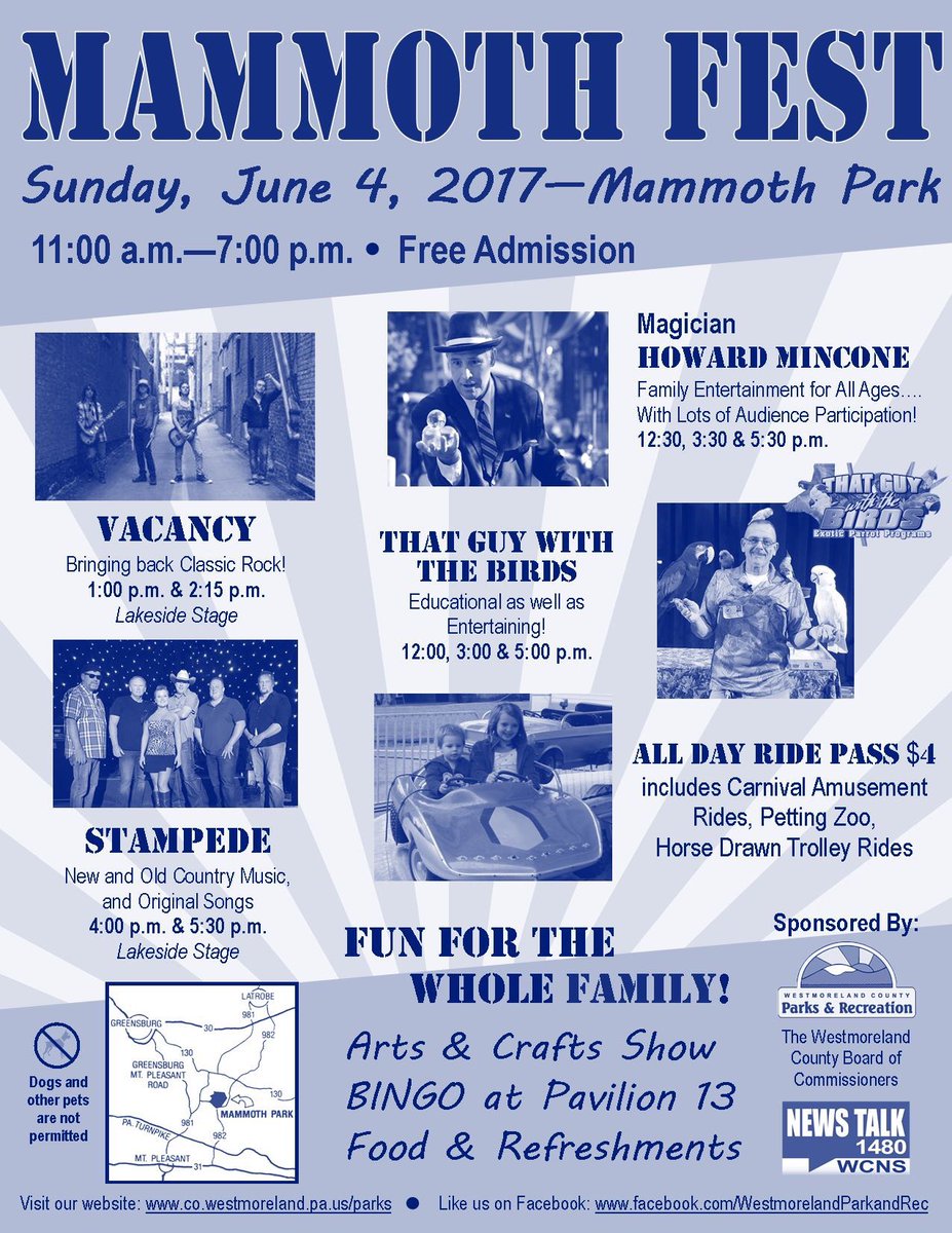 Vacancyrocks's tweet photo. We rock a 2 hour set, Sunday, June 4th, 1-3 pm at Mammoth Fest, Mammoth Park, Mt. Pleasant, PA https://t.co/RfViHlJ0dE