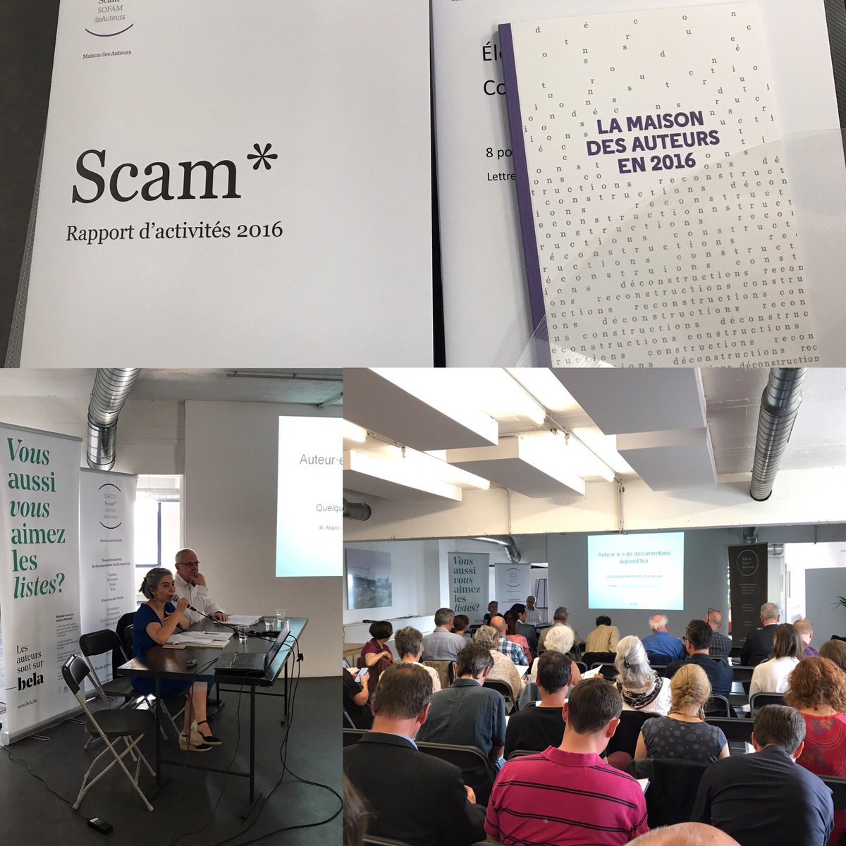 Scam_Be's tweet photo. L'Assemblée générale de la Scam, c'est parti ! Élections, bilan annuel et discussions passionnantes entre Auteurs! #AGScam https://t.co/Y7JqIRUpLT