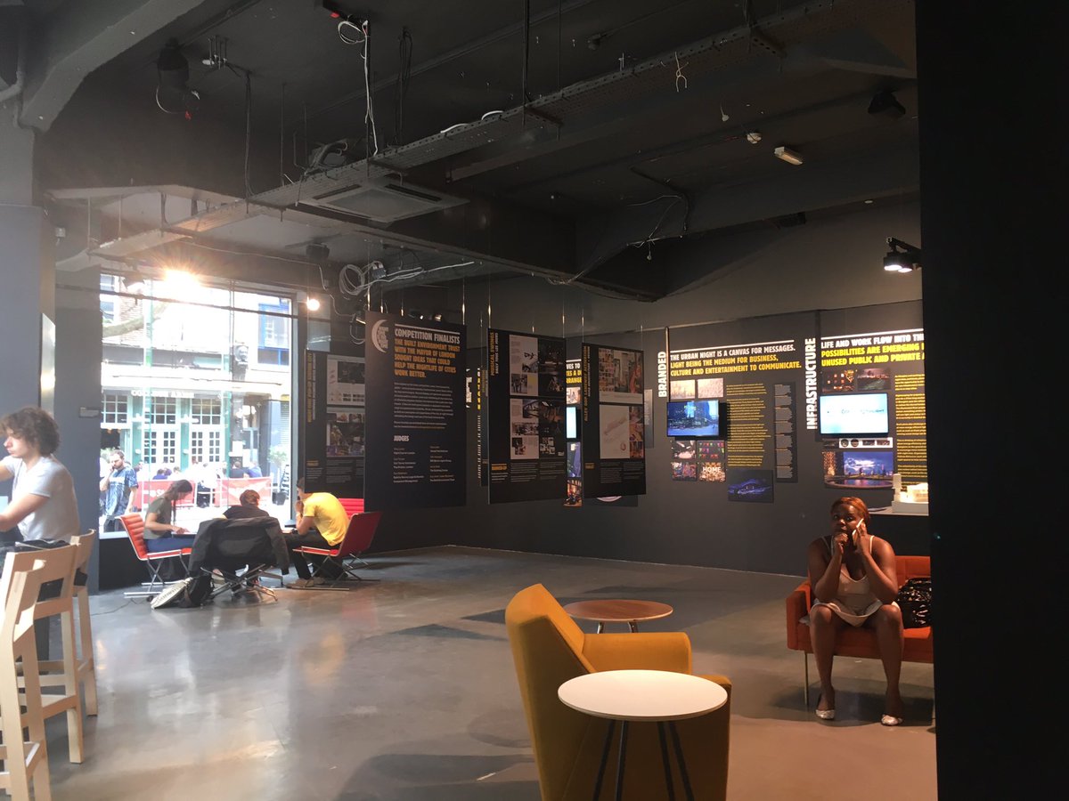_CChurchill's tweet photo. Some pretty cool ideas on show @BuildingCentre on weaving the wonderful fabric of life and the city 24/7 #NightTimeRightTime https://t.co/CZlWeW1n62