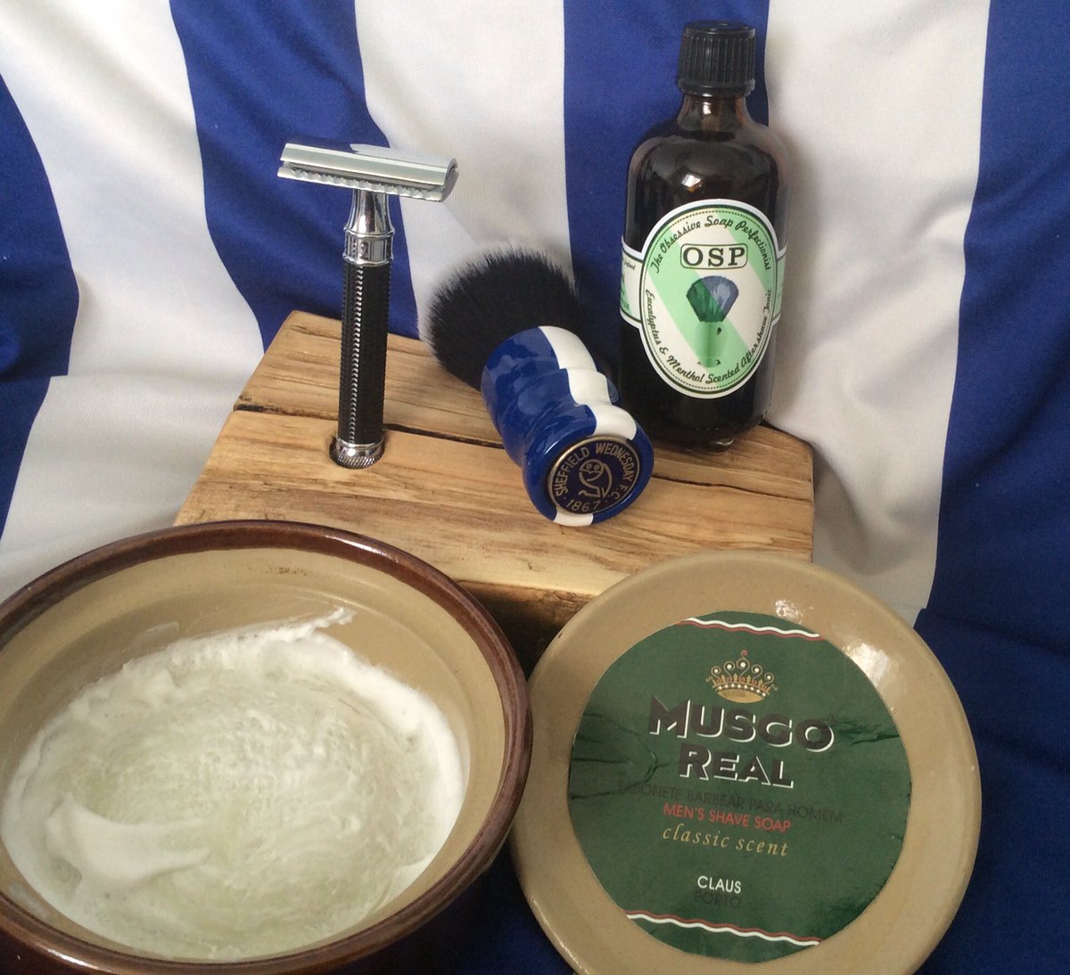 shaun_wistow's tweet photo. SOTD - @edwinjagger @OSPSoap @Gillette Silver Blue #wildwestbrushworks @swfc #musgoreal https://t.co/OEUdHTWRxW