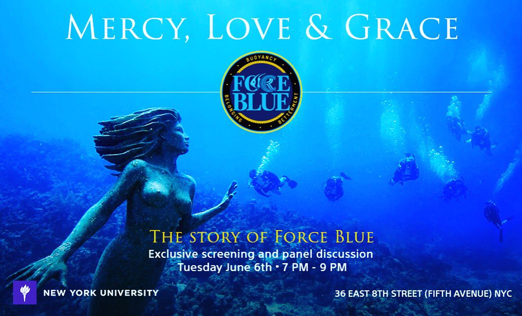 #NYC screening 6/6/17 The Story of #ForceBlue. Our mission is to help #combat #veterans utilize skills to protect the oceans. #ecowarrior