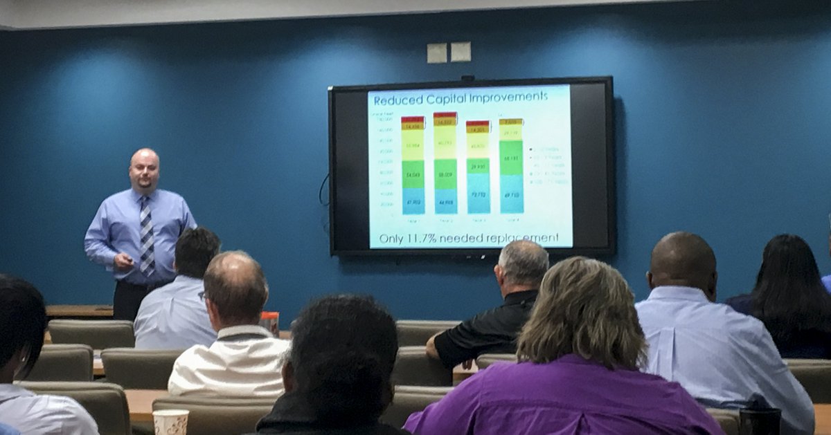 FNI_Water's tweet photo. Mazen Kawasmi, Jessica Brown discuss Condition Assessment and Risk Prioritization at today's Lunch &amp; Learn. Thanks @ItsInDeKalb for hosting https://t.co/rMz06yr4kR