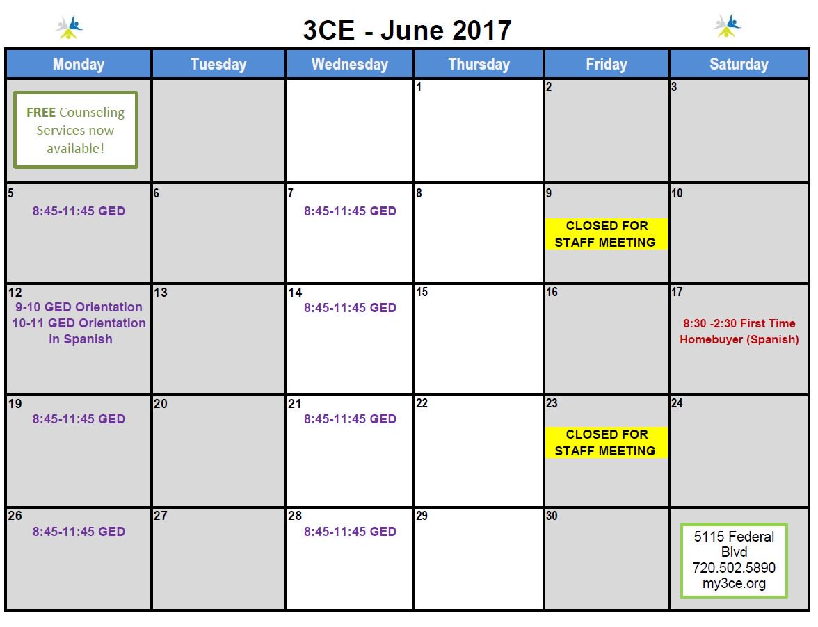 3CEadams's tweet photo. Have you seen our June Calendar? We have FREE counseling services available! Call us for more information at 720.502.5890 https://t.co/yyi5q6efl8