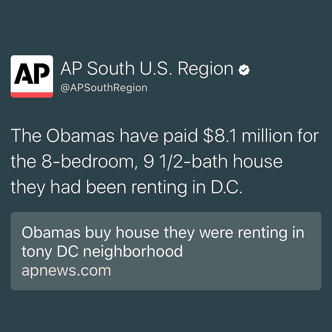 Obama spent 8 years bashing rich people only to now buy a 8 MILLION dollar house. 

Hypocrite