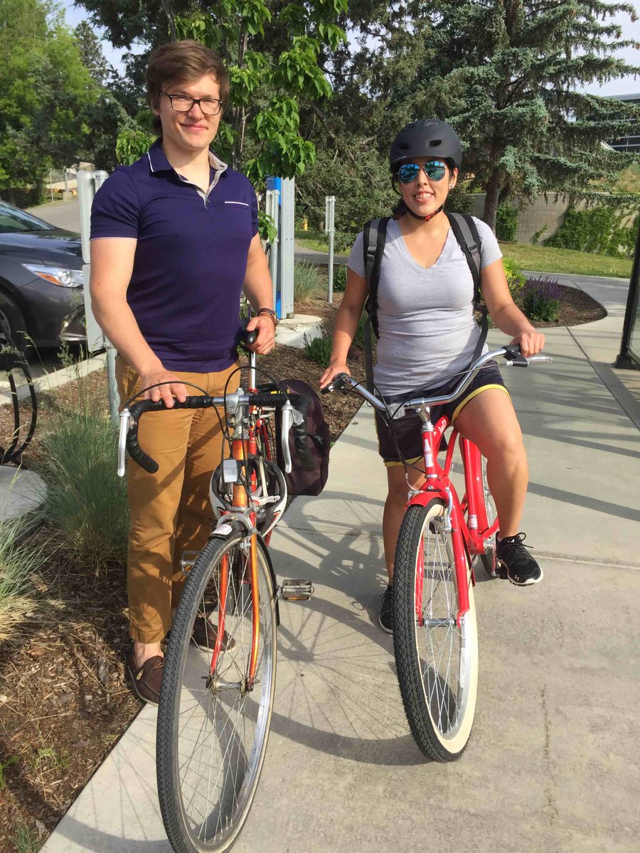 TRUsustain's tweet photo. Biking buddies Grigory Loginov and Shannon James! #myTRU #BTWWBC https://t.co/ZQEAdrtVLg