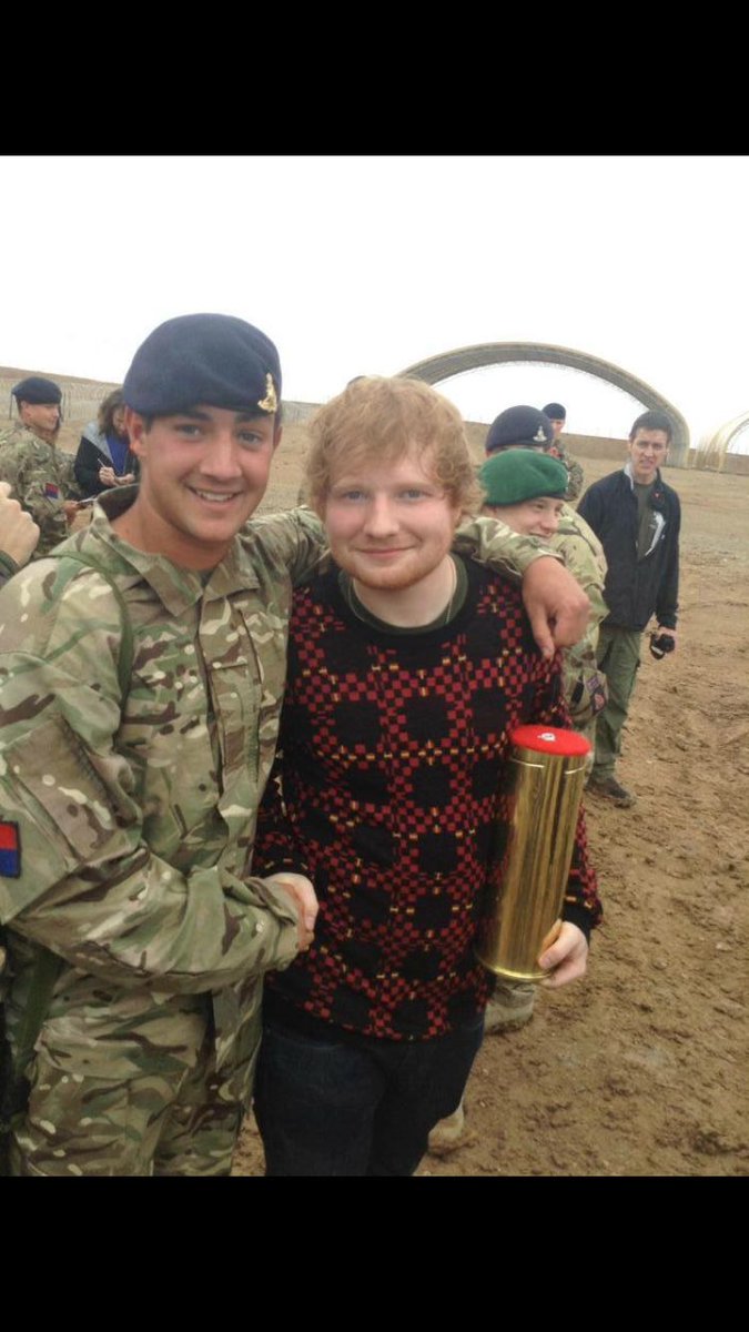James_Dunn_'s tweet photo. @edsheeran This was one of the happiest days of his life when he met you in Afghan when you visited the troops he loved your music RIP AJ❤️💔 https://t.co/e5doHk5KFG