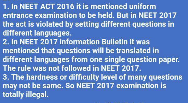 pnandi09's tweet photo. Violation of SC order..
CBSE is at guilt..y wl d students suffr?
#RENEET #ReNeetug17 @PrakashJavdekar @thekiranbedi @PMOIndia @JPNadda https://t.co/OpNcWrE7QA