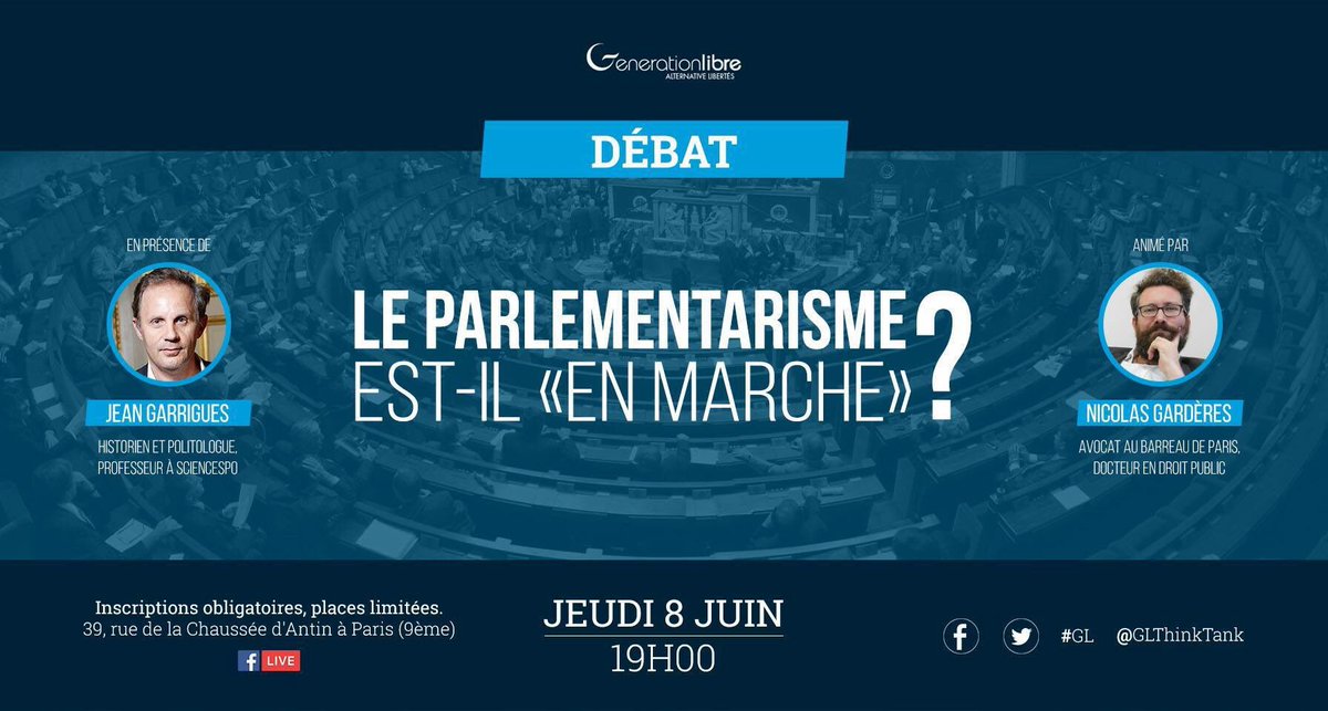 GLthinktank's tweet photo. Le parlementarisme est-il #EnMarche ? Coalitions ou retour à la IVe Rép. ? Débat #GL avec @jeangarr78 Inscriptions : https://t.co/JVEXoErEFr https://t.co/TCpYejGmRc