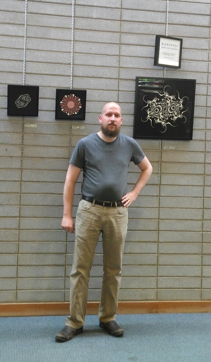 apeirographer's tweet photo. Come see "Biomorphs: Microbes on the Complex Plane" at the Oakwood Village Library (341 Oakwood ave) until the end of June!
#sciart #mathart https://t.co/nTlGXqxNMJ