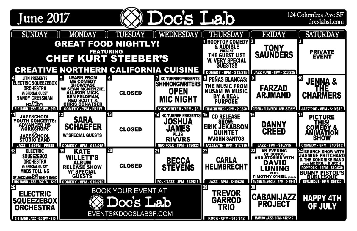 docslabsf's tweet photo. Check out the cool shows in June at #DocsLabSF with @beccastevensbsb @buffalojames @saraschaefer1 @katewillett @CabanijazzPro & More!!!! https://t.co/CJuDLyxCEN