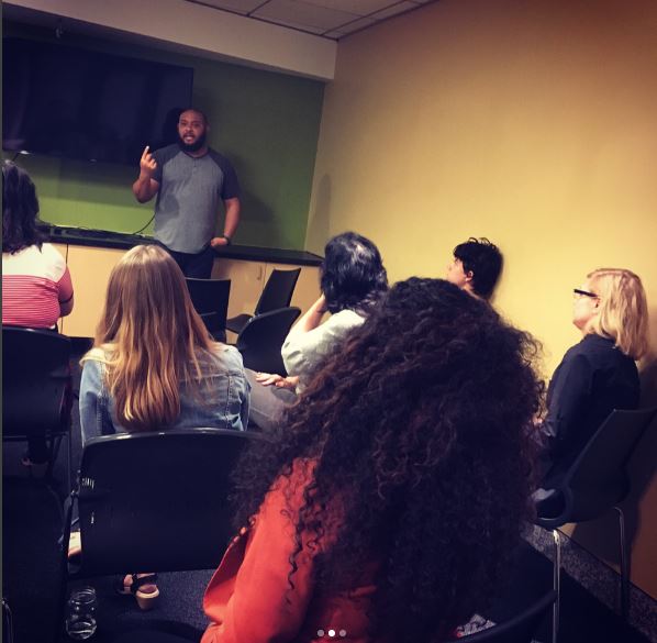 thefoodtrust's tweet photo. Thanks @ming_media co-founder El Sawyer for sharing his journey of re-entry with our staff last night. #cultureofhealth #pullofgravity https://t.co/ZYnxdL0jm3