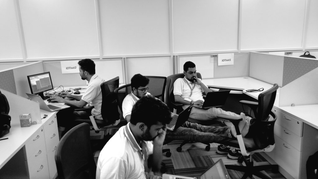 amol_kulk's tweet image. Teams at work. #MidnightCoding with loads of #fun & #music. 11.57 PM IST Reporting #live from our #Bengaluru office. #CognitiveIoTBuild