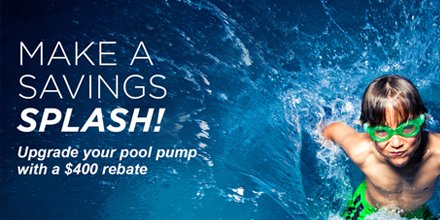 hydroottawa's tweet image. Make a savings splash! See the difference a variable-speed pool pump makes. Plus, get a $400 rebate! #PoolSaver ow.ly/bQbO30c8DOZ