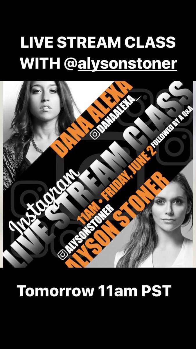 DanaAlexaNY's tweet photo. LIVE STREAM CLASS TOMORROW 11 am PST- @AlysonStoner and I are gonna teach you #Fapologies and have a Q&amp;A ❤️ don't miss it! https://t.co/WGLGRCjZkV