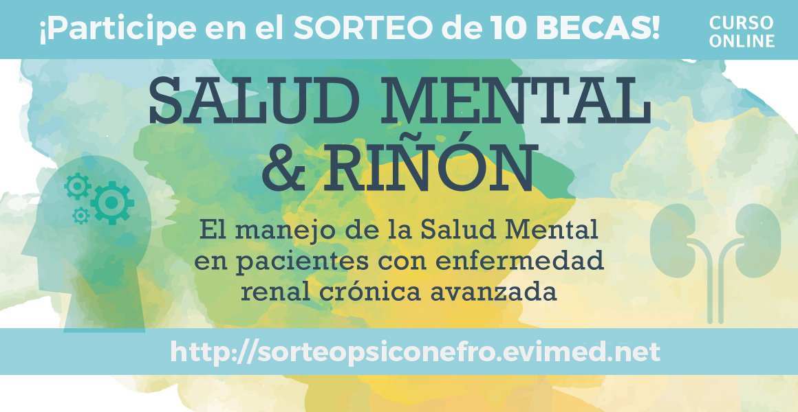 redEMCped's tweet photo. Los invitamos a participar en el sorteo de 10 becas para el curso online #SaludMentalyRiñón ¡Les deseamos mucha suerte! https://t.co/PQaXMPXN8r