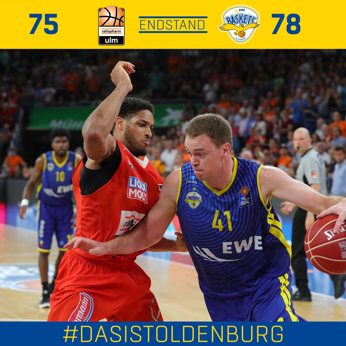 JAAAAA, FINALE, Moral und Leidenschaft sichern uns den Sieg. Karten für das erste Heimspiel gegen Bamberg ab 22 Uhr erhältlich!