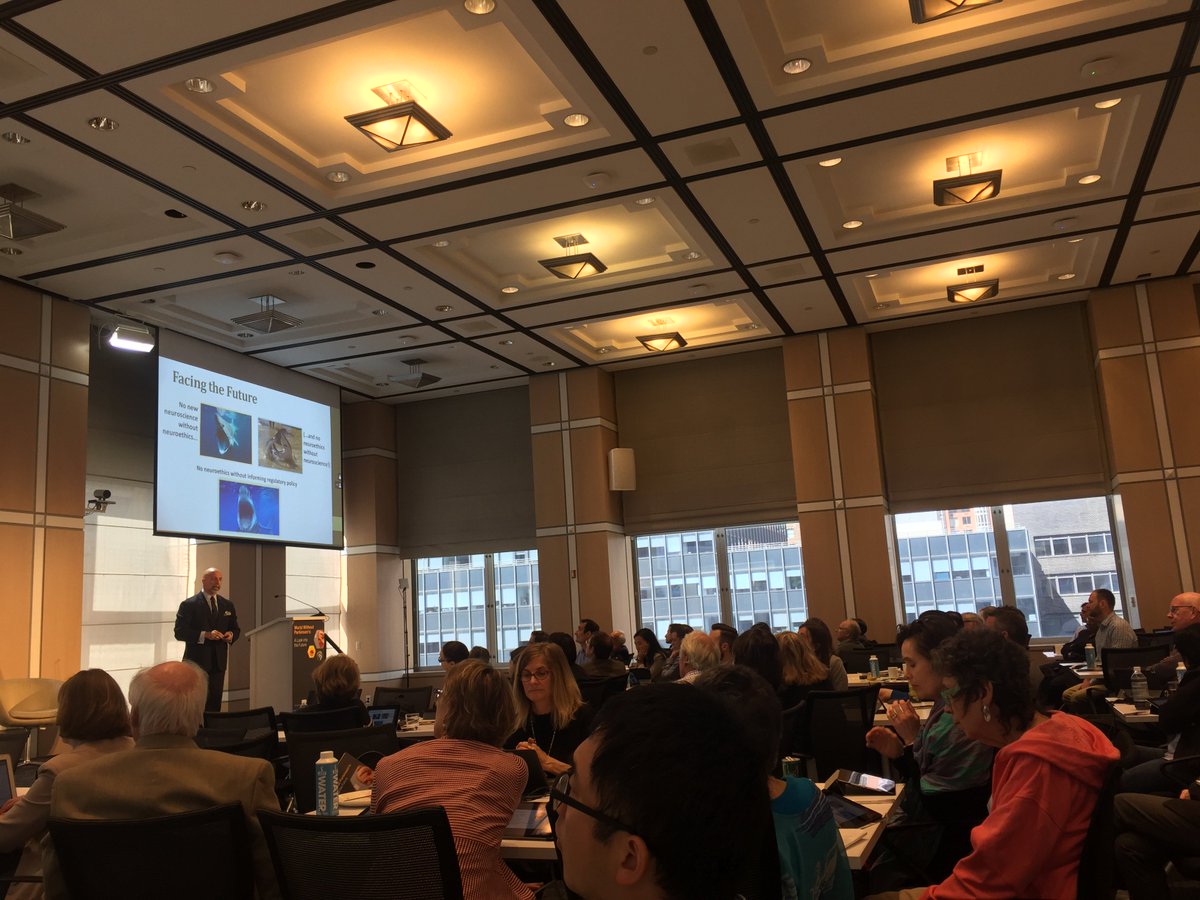 PDFparkinson's tweet photo. "There should be no new neuroscience without neuroethics...” Dr. James Giordano of @Georgetown #WorldWithoutPD https://t.co/4OTQ2f3FLg