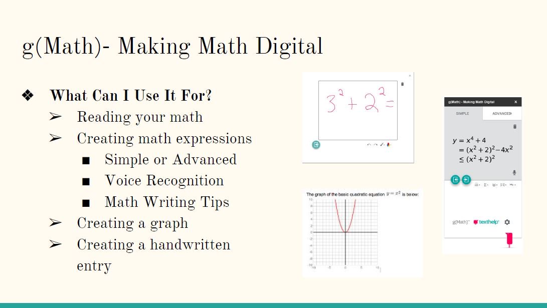 LDatSchool's tweet photo. #gmath is a Google add-on that makes math more accessible for those unable to do math using pencil and paper. #SRMaths #UDL #LDwebinar https://t.co/2rO2TmJyh7