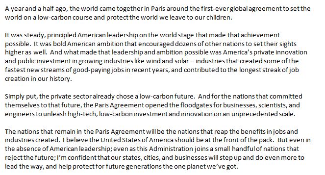 NBCNews's tweet image. JUST IN: Statement from President Barack Obama on the Paris Climate Accord:
