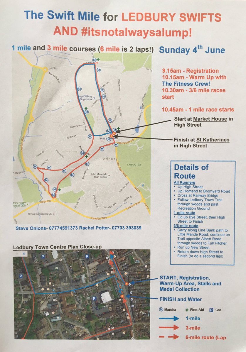 rachelpotte's tweet photo. @HerefordshireFA @LedburySwifts #itsnotalwaysalump Join us for a walk, jog or run this Sunday for 'The Swift Mile' https://t.co/Mc7FhRPftc