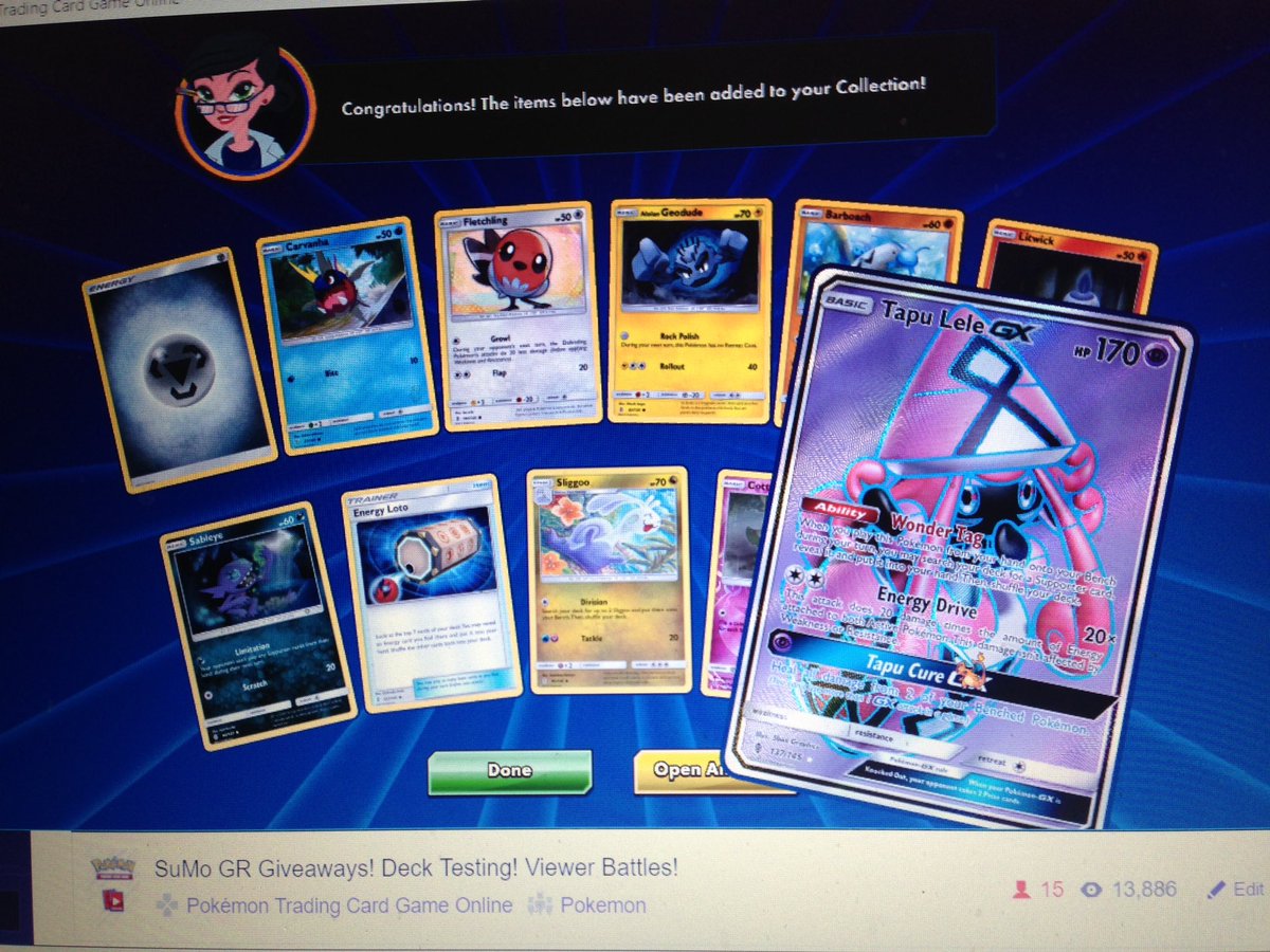 MrMrsPokemon's tweet photo. Thanks to everyone who came out to the day stream. We will be back tonight around 8pm est! #ptcgo #awesomepulls #giveaways https://t.co/w4diwqbpTJ
