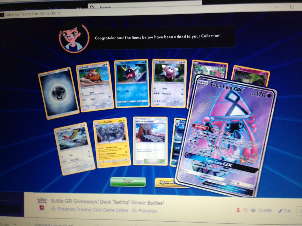 MrMrsPokemon's tweet photo. Thanks to everyone who came out to the day stream. We will be back tonight around 8pm est! #ptcgo #awesomepulls #giveaways https://t.co/w4diwqbpTJ