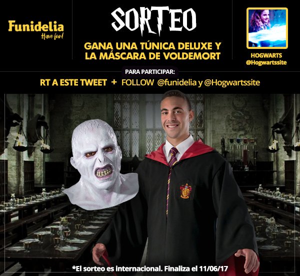 SORTEAMOS una túnica de Gryffindor y una máscara de Voldemort ⚡️ 
Para participar:
🔹Haz RT
🔹Sigue a <a href="/funidelia/">Funidelia</a> y <a href="/Hogwartssite/">Hogwarts</a>
