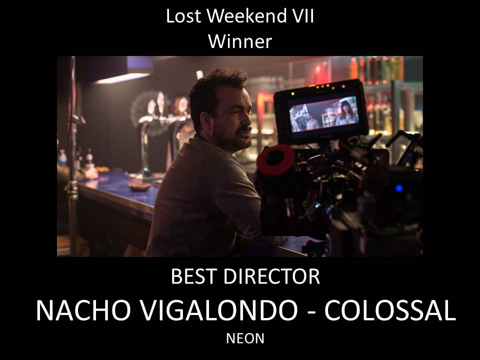 CinemaBandwagon's tweet photo. #LostWeekendVII - #FilmClub - WINNER - Best Director - NACHO VIGALONDO - COLOSSAL @NEONrated @vigalondo @SheIsCOLOSSAL #SheIsColossal https://t.co/KtWQWMrVHP