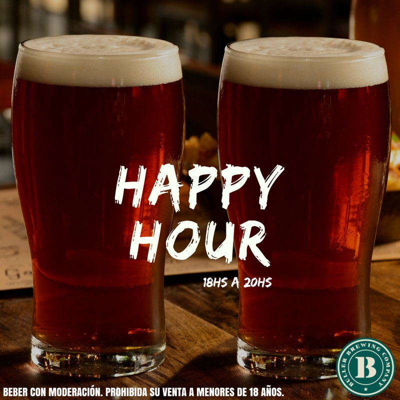 De 18hs a 20hs podes disfrutar del 2x1 en Buller Recoleta, no te quedes afuera! #HappyHour #Bullerpub #CraftBeer #Brewers #2x1