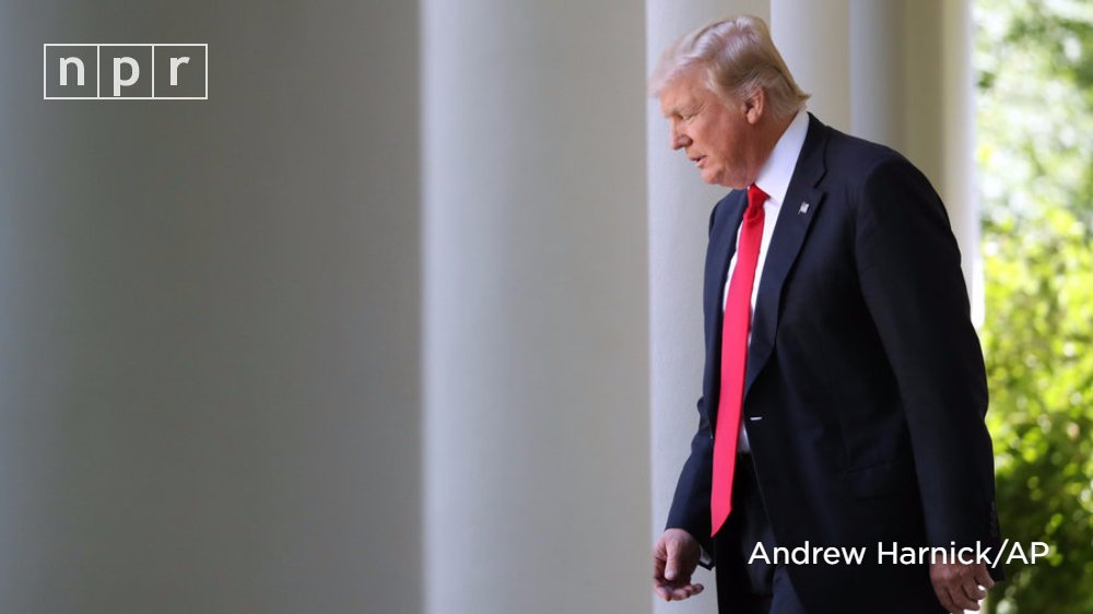 NPR's tweet photo. President Trump announced today that the U.S. will leave the Paris climate accord but begin negotiating a new deal. https://t.co/JOr6PD6KT3 https://t.co/kBYRhdWKXN