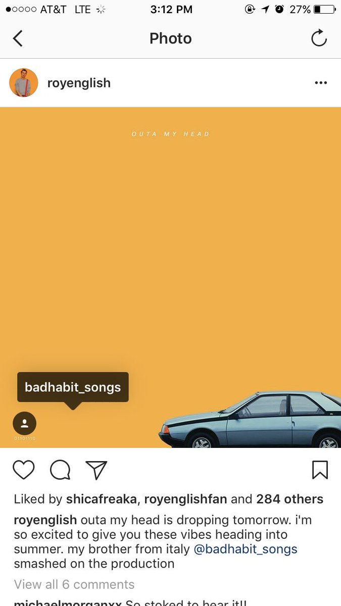 TheRoyUpdates's tweet photo. Outa My Head is coming out tomorrow!! Who is ready for New Music ?? 🚗🎶 https://t.co/RsttCNJcnj