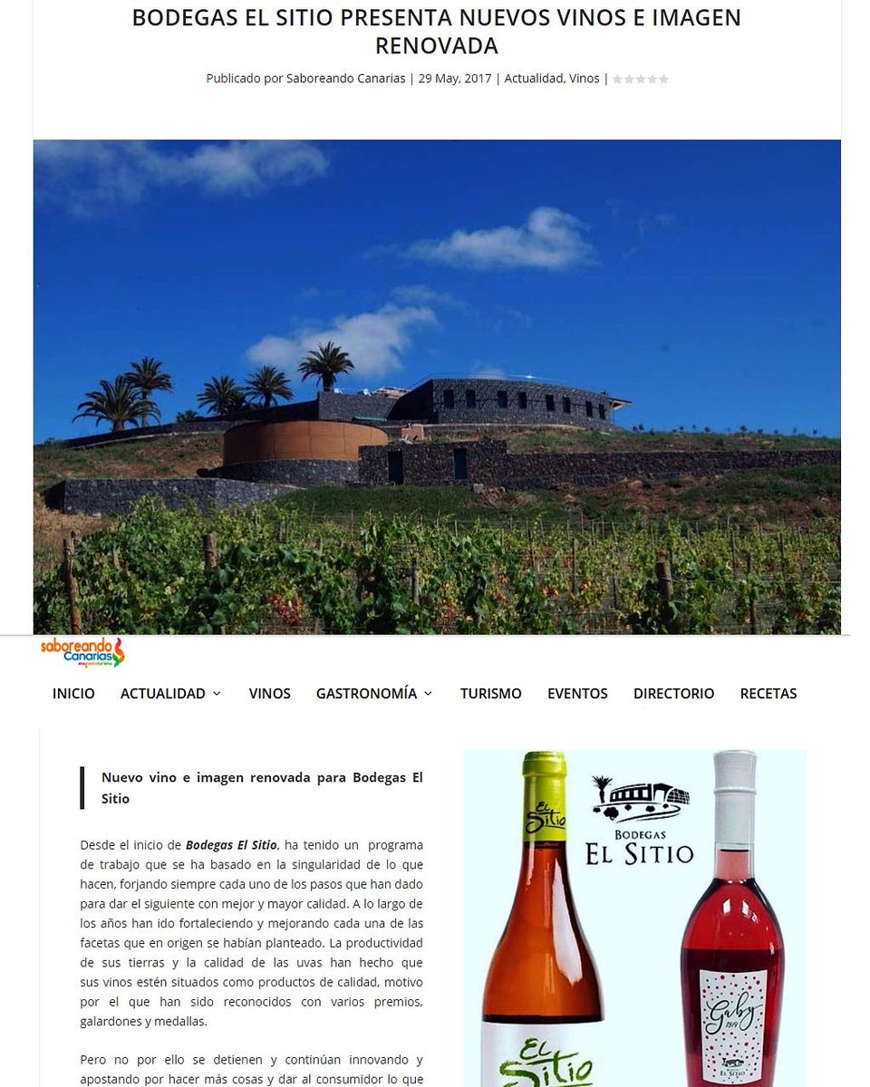 bodegaselsitio's tweet photo. La nueva imagen y productos de Bodegas El Sitio, en la prensa especializada... 
Visita nuestro facebook y web 
https://t.co/ahZGJNoCxo https://t.co/CZCr7aK57m