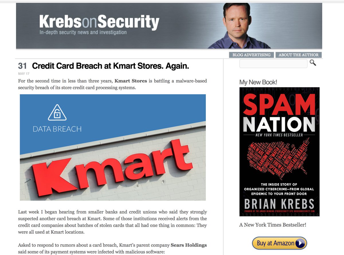 enSiloSec's tweet photo. Kmart gets hit with another point of sale #malware #InfiltrationIsInevitable and seems to be more common once there is an initial attack. https://t.co/tP9sG6W9Wo