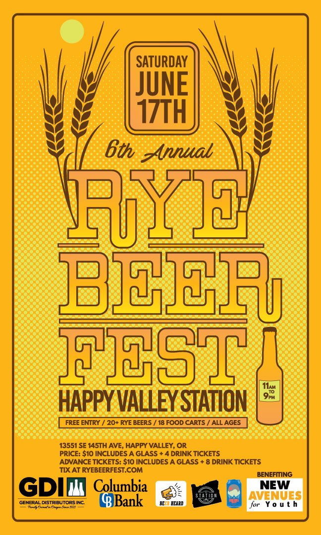 Enjoy 20+ rye beers &amp; 18 food carts <a href="/ryebeerfest/">Rye Beer Fest</a> on Sat- 6/17/17 <a href="/HVstation/">Happy Valley Station</a>. Tix @ bit.ly/2nxzHC3 #ryebf17 #pdxbw17