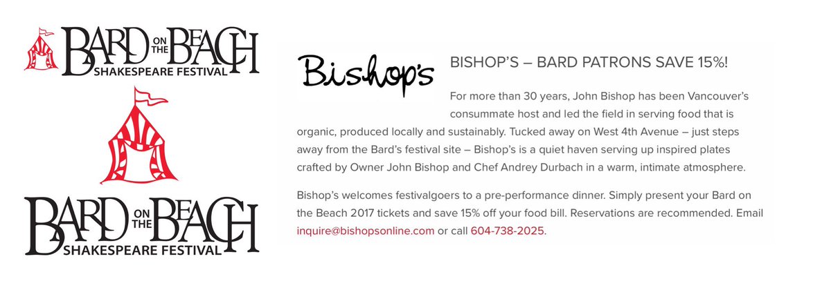 John &amp; crew are delighted to be the premier pre-theatre dining destination for <a href="/bardonthebeach/">bardonthebeach</a> see promo attached bardonthebeach.org/neighbourhood-…