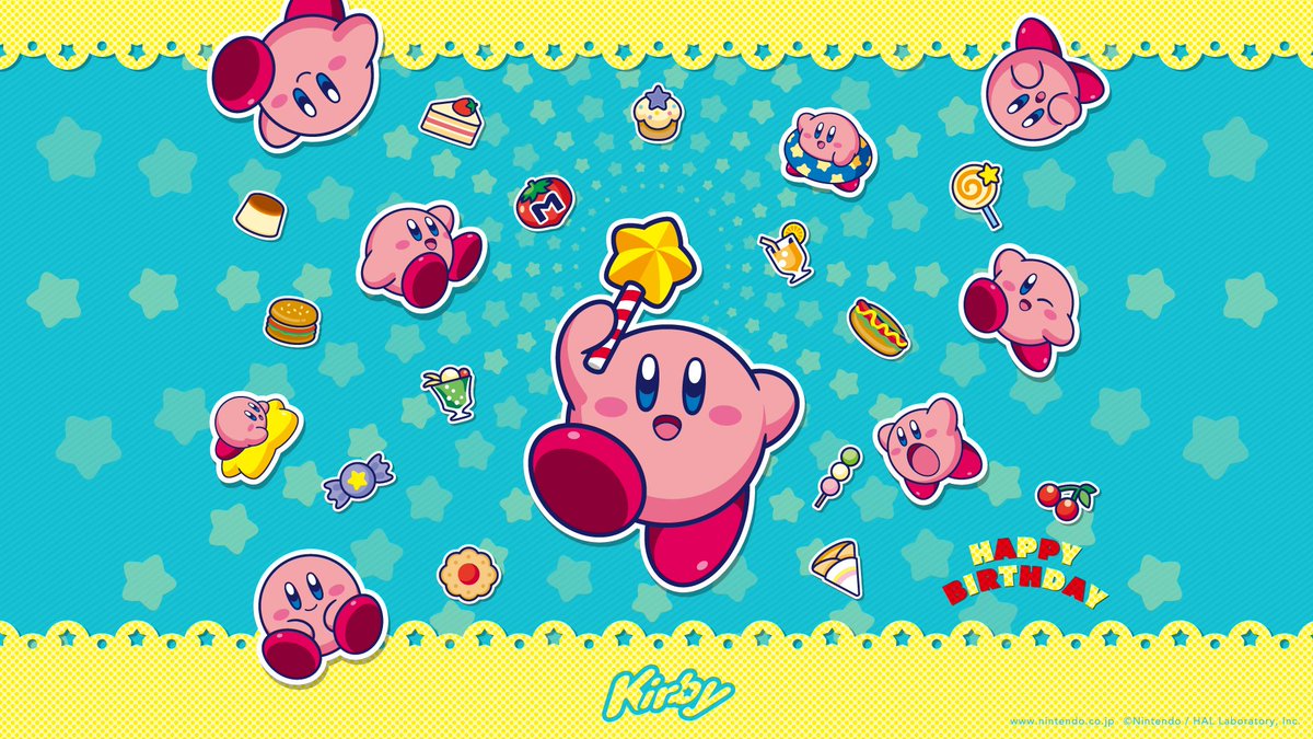 Gonintendotweet Kirby Happy Birthday Official Wallpaper Available T Co Xr0hqnavj5