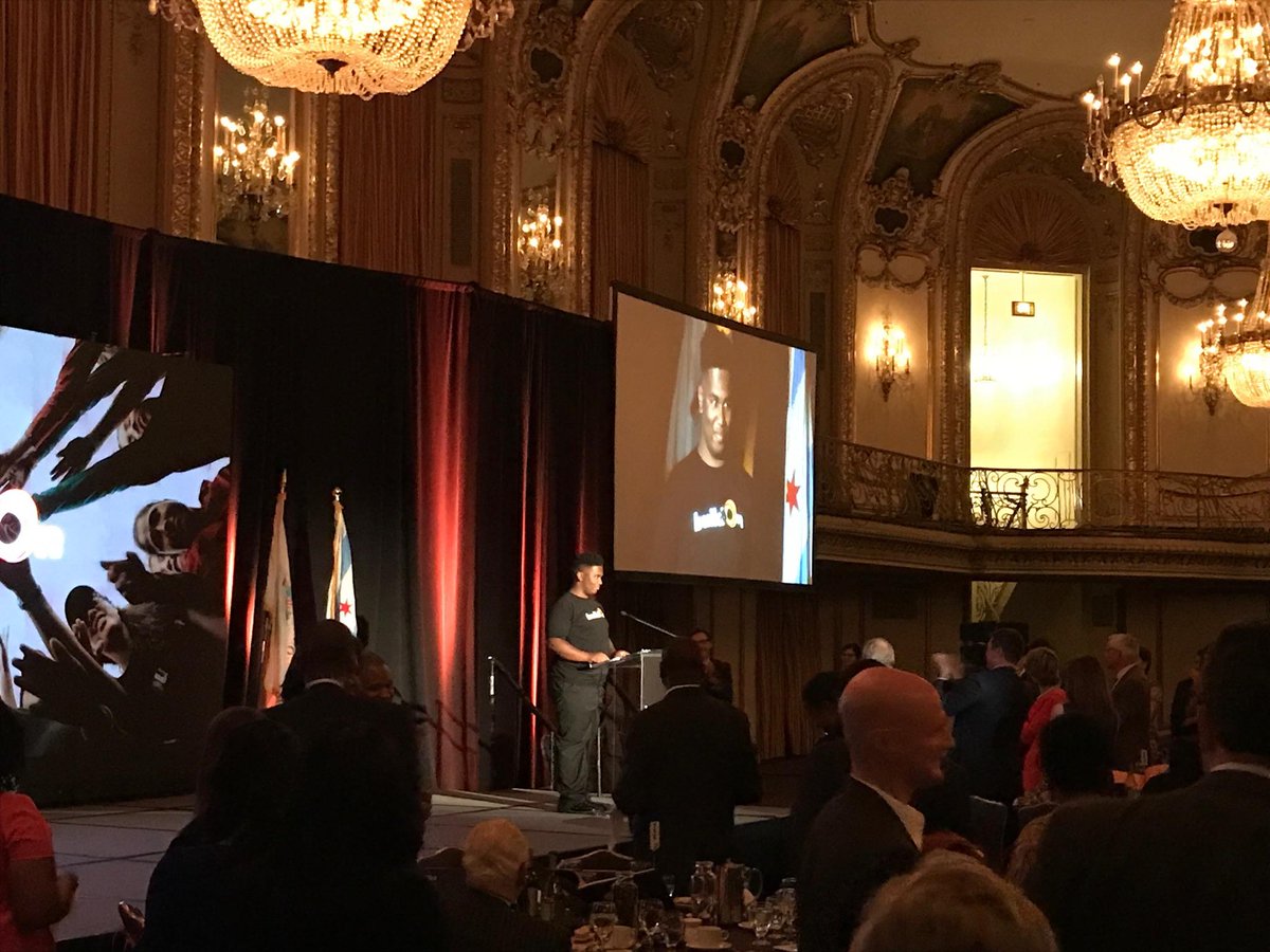 katebertrand's tweet photo. Congrats to you, Malcolm, on your candid &amp; inspiring speech tonight @buildOnChiYPB dinner. Great work!! @buildon https://t.co/a31g9kx4Cs