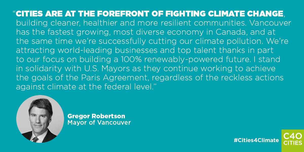 c40cities's tweet photo. Cities are at the forefront of fighting climate change, building cleaner, healthier and more resilient communities. - @MayorGregor https://t.co/tBmifRSX7r