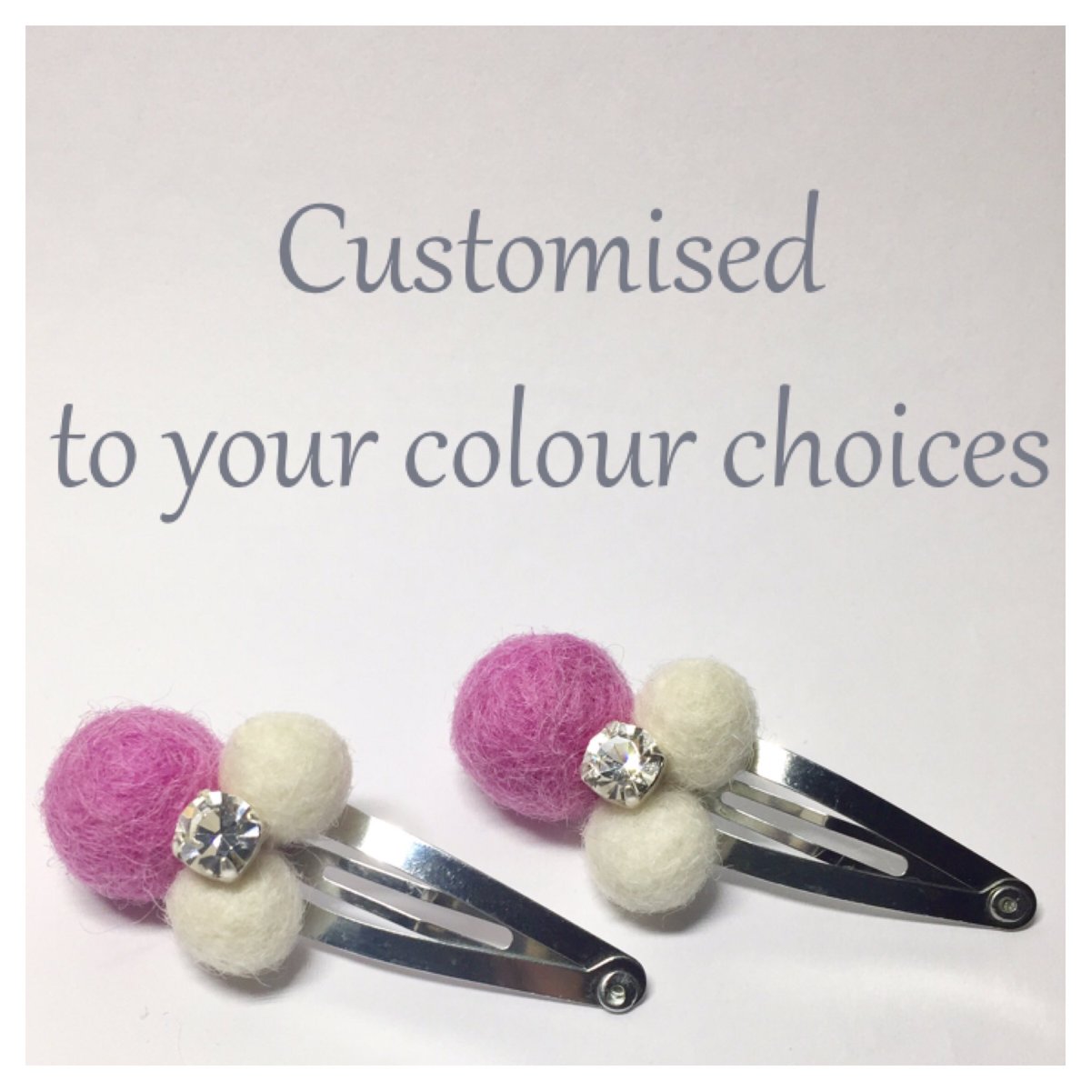 Cute Woollen Pom Pom wedding clips with diamante available on my #etsy page  etsy.com/uk/shop/natash… #Bridesmaids #WeddingPlanning