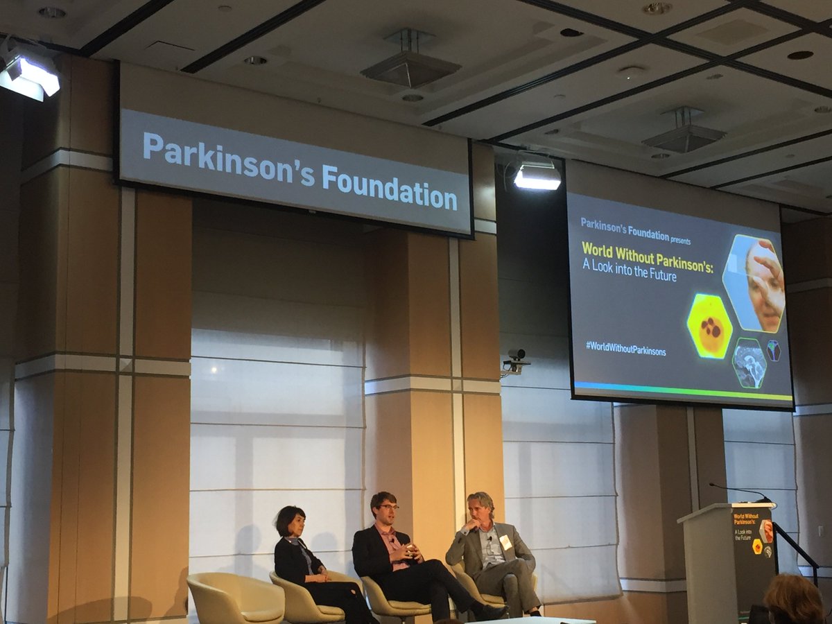 PDFparkinson's tweet photo. Closing out #WorldWithoutPD w a discussion on Modifying + PD w Dr. Dahlman @GeorgiaTech, Dr. Bronte-Stewart of @StanfordMed and @basbloem https://t.co/7BQtNFzLfb