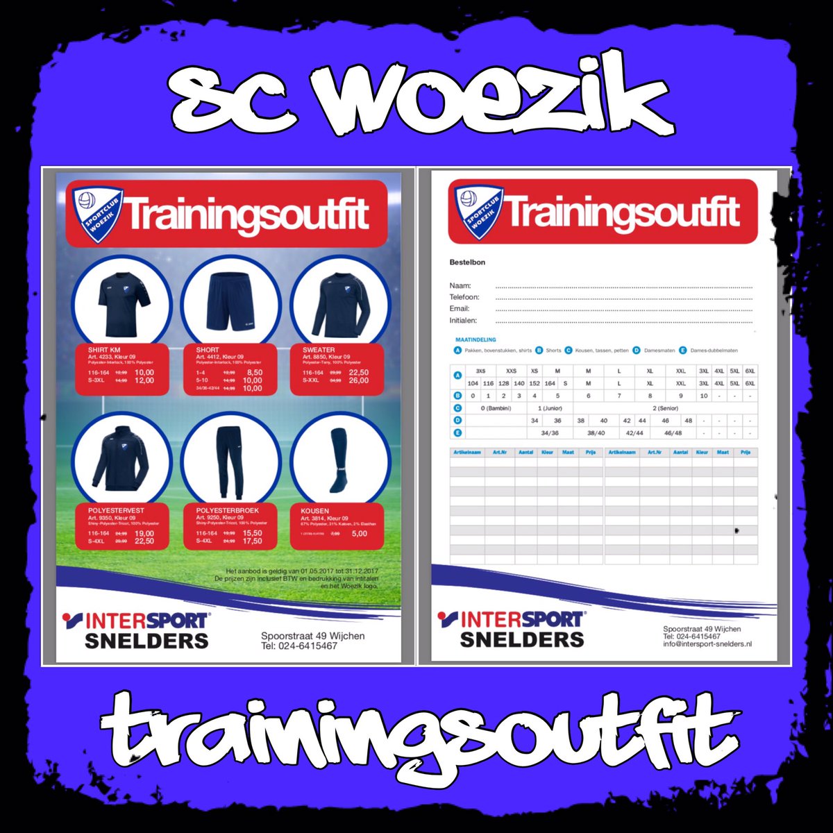 BlauwePiramide's tweet photo. Nieuwe kledinglijn trainingsoutfit Intersport Snelders @SCWoezik is uit! Snel naar @intersportsnel #outfit #kleding #scwoezik https://t.co/PHNyMwvD0B