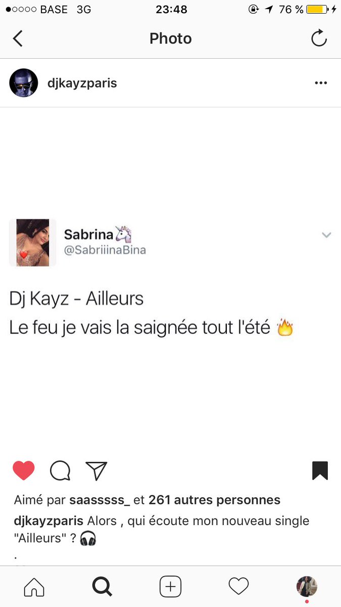 SabriiinaBina's tweet photo. Partager au max le son une tuerie les amis 🔥🔥😍 @djkayzparis merci de m'avoir mis sur ton Insta chui flatter mdr https://t.co/f3i2UfYZya