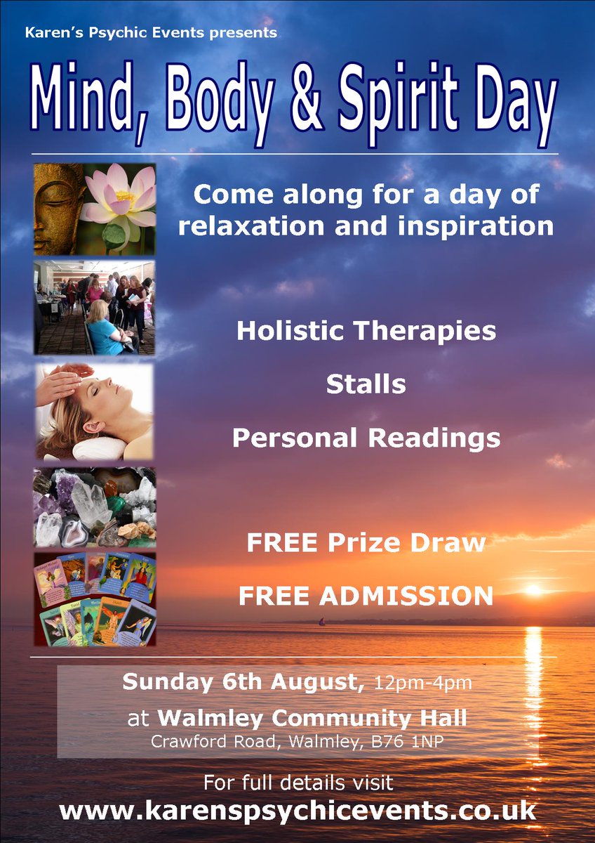 KarensPsychicsE's tweet photo. Mind, Body &amp; Spirit Day at Walmley Community Centre https://t.co/kDEuqdcwVh @sutcolhour #psychic #mbsevent #mbs #holistic #crystals #NewAge https://t.co/En77MfyY6D