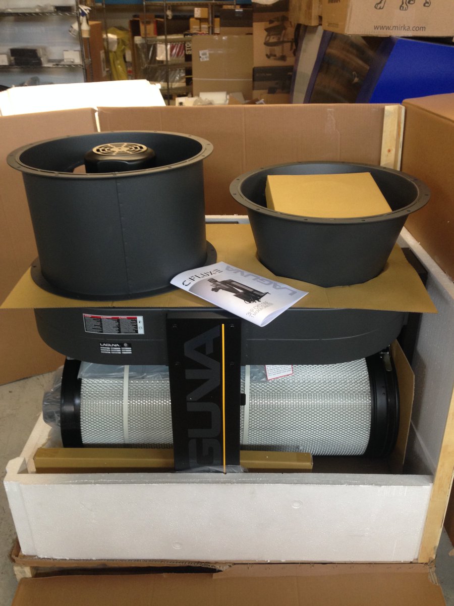UltimateToolsCa's tweet photo. Today’s task: assembling this #LagunaTools #cFlux 3HP3HP #cyclone #dustcollector. https://t.co/SE2KnCO6sD