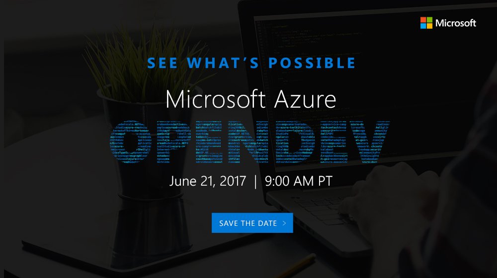 Save the date! Learn about #opensource solutions on #Azure on June 21: azure.com/opendev #AzureOpenDev