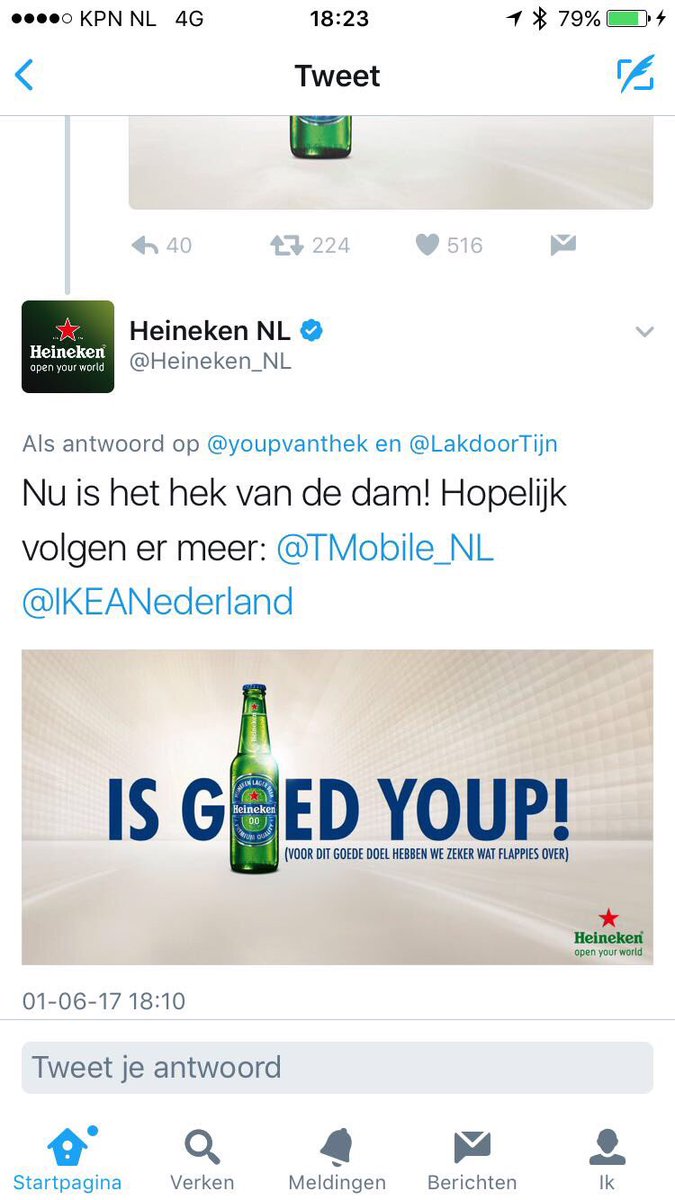 Een heerlijk, helder en zeer geestig antwoord van <a href="/Heineken_NL/">Heineken NL</a> En dank voor de gulle gift.