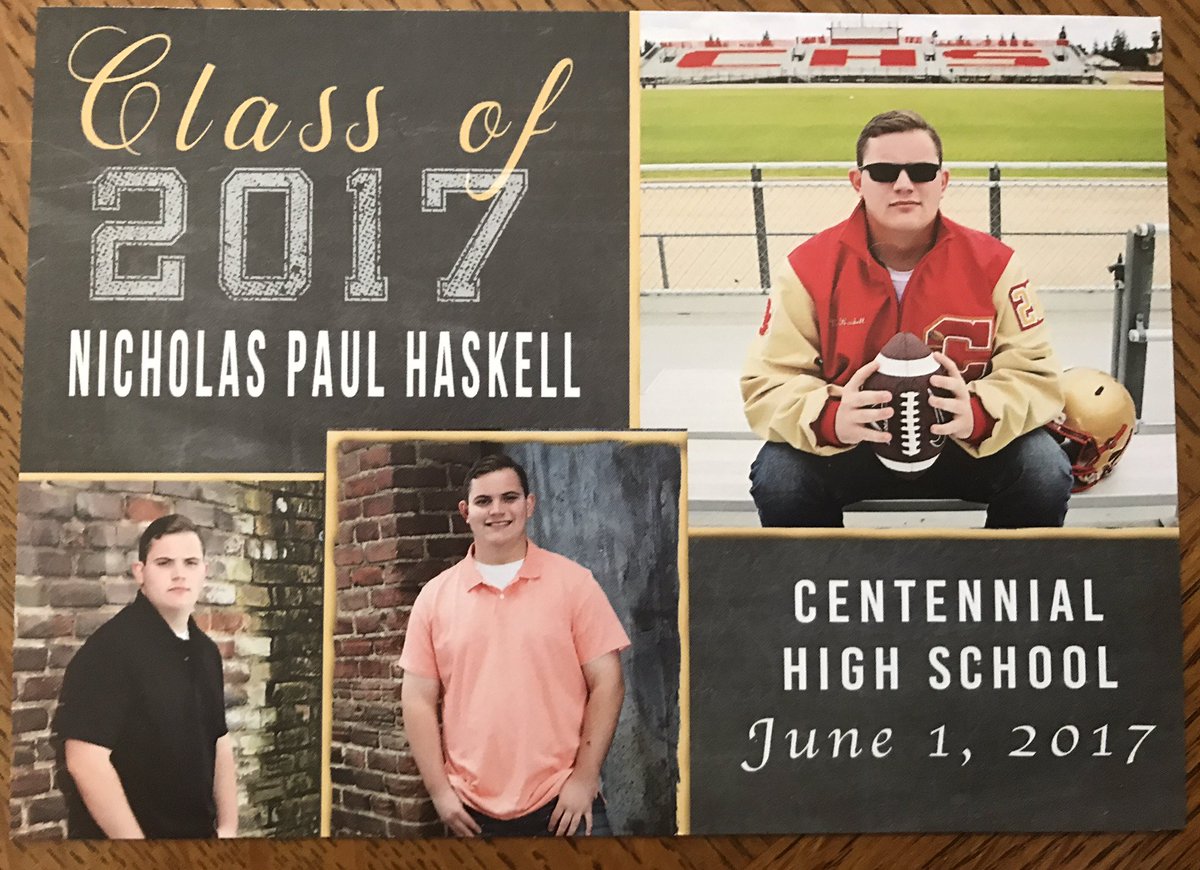 HaskellLiz's tweet image. Can&apos;t believe my son is graduating today! So proud of you  @Nick_Haskell! Congratulations to the Centennial class of 2017