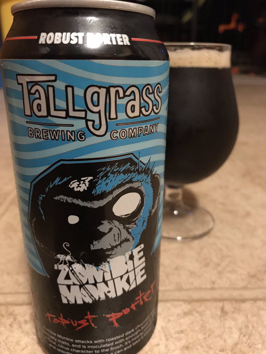 aboveparbrews's tweet photo. Always a go to for me. @TallgrassBeer #zombiemonkey getting ready for game 1 tonight! 🏀🍺#beertweets #nba #beeroclock #craftbeer https://t.co/w4IMGRL1fx