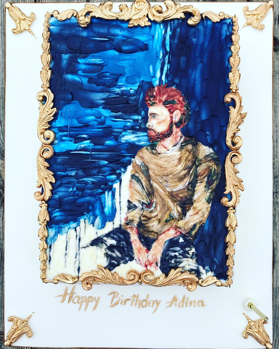 elegateaucakes's tweet image. We were asked to recreate a piece of art in cake form and then Van Gogh-isize it. And then it was presented to the artist so no pressure :)